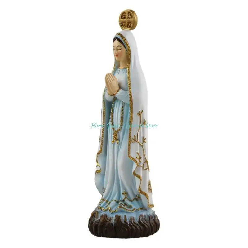 E74E Virgins Marys Resins Figurine Christian Gift Statues Sculptures Home Decoration Ornament Statue