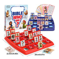 Bible Who I Am Portable Board Game 24 Holy Bible Characters Family Fun Card Guessing Game Fun Board Game with Life Story Cards