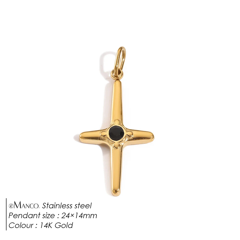 eMancoStainless Steel Cross Charm Pendants For Bracelet Necklace Jewelry Accessories Diy Jewelry Making 48 Hours Shipping