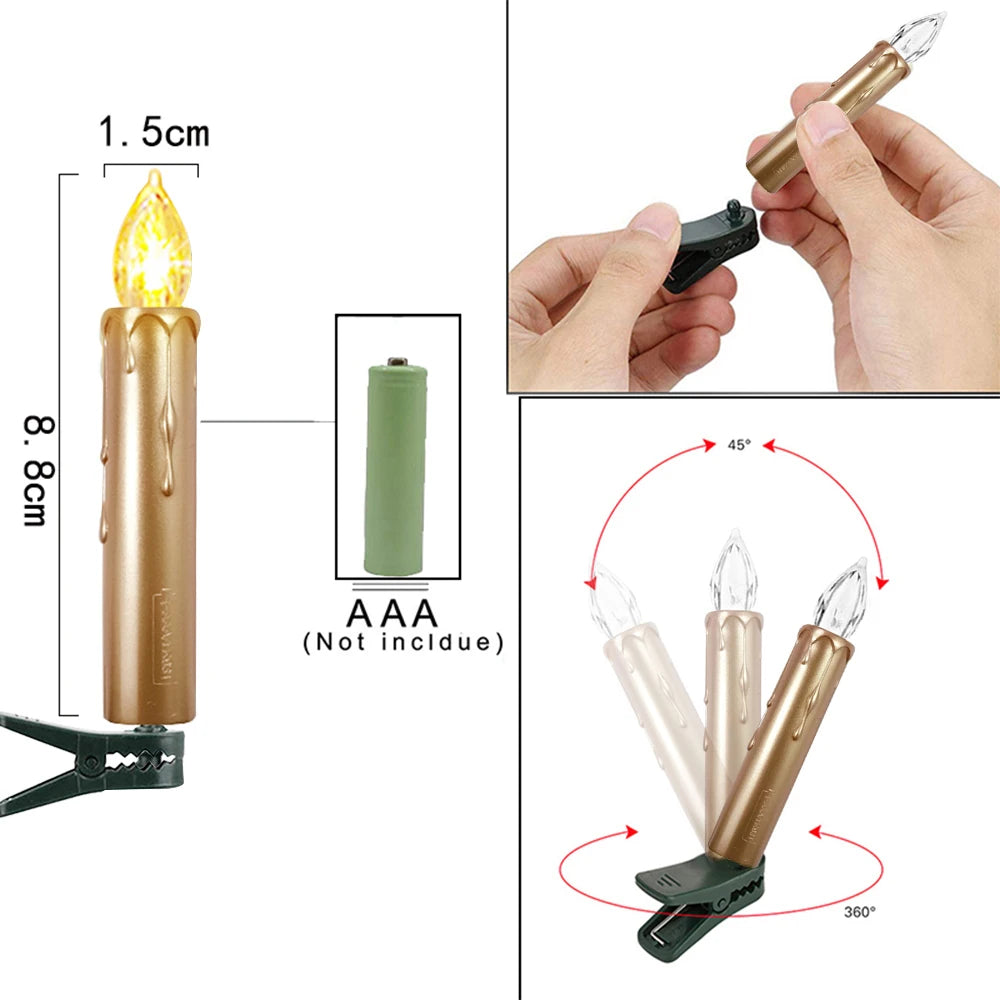 LED Candle Realistic Flickering Flame with Remote Timer Golden for Christmas Gift Set Home Decor Centerpiece Wedding Viral Decor