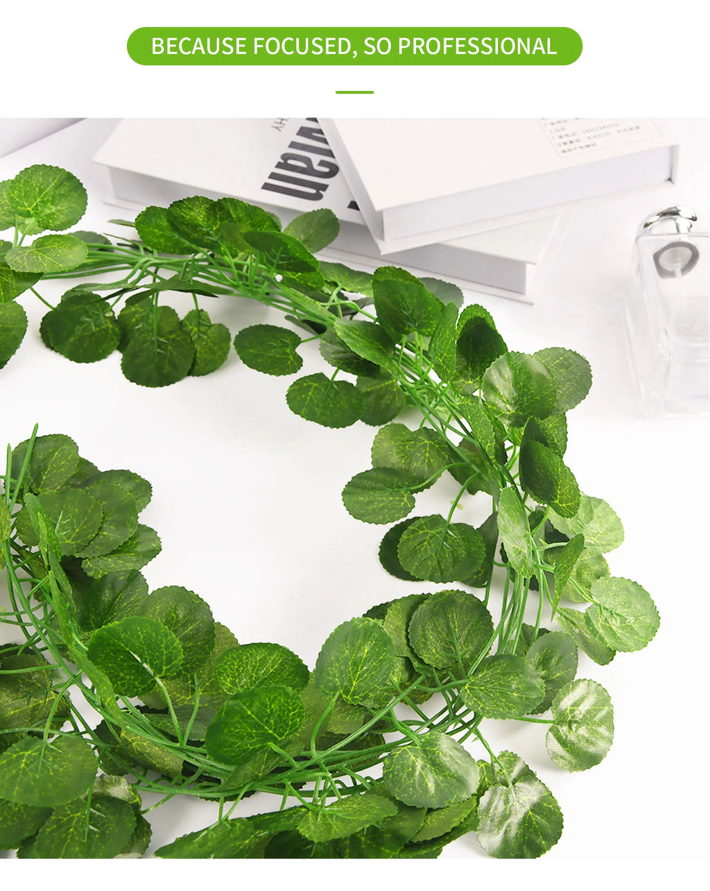 1Pc 200Cm Green Vine Silk Artificial Ivy Hanging Leaf Garland Plant Creeper Leaf Home  Wedding Garden Bathroom Decoration