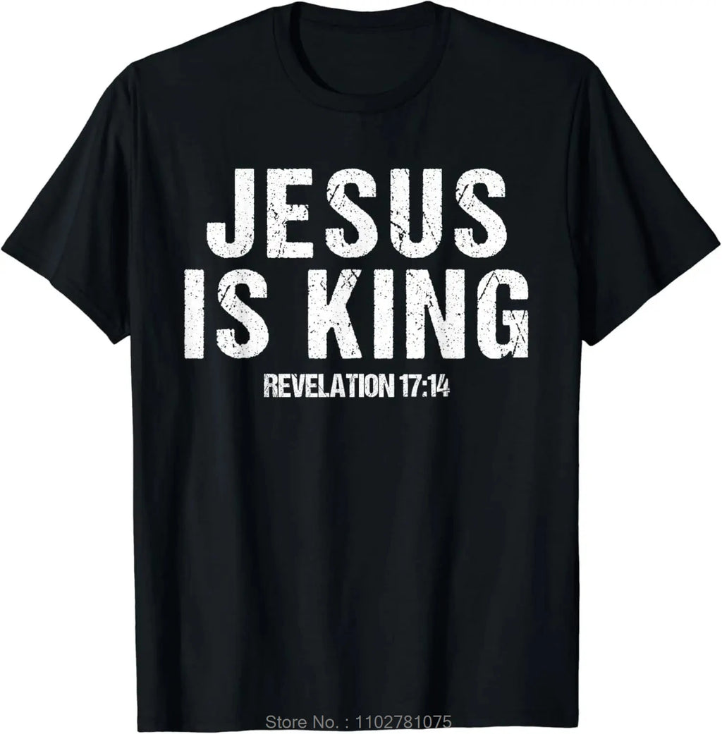 Men's Clothing Christian Jesus Is King Design Crown T-shirt Casual Couple Tshirt Tees Fitness T Shirt
