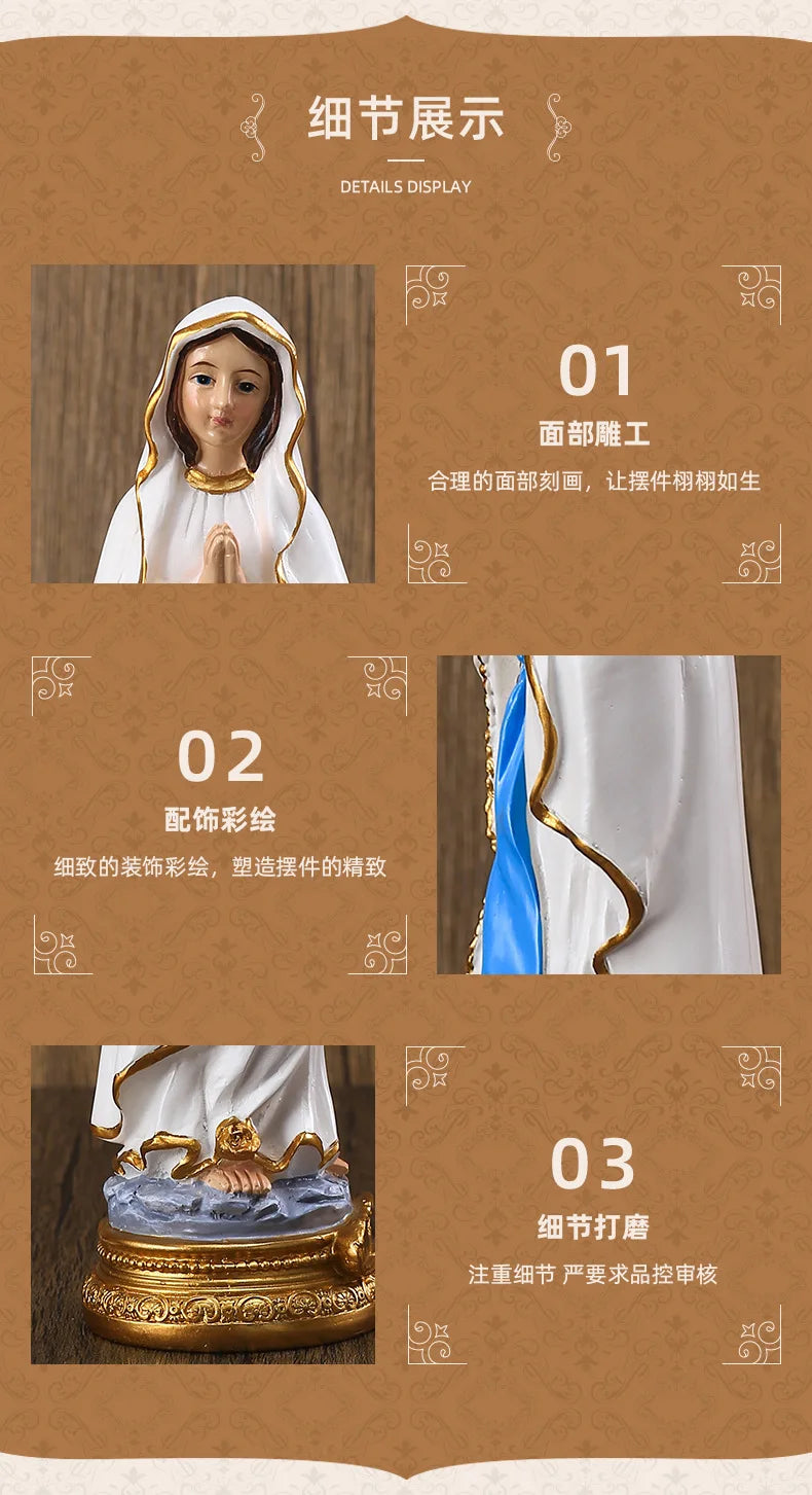 Jesus Statues/ Virgin Mary Figurine Sculpture Christian Wedding Gift Xmas Desktop Display Decors Renaissance Collection Gifts