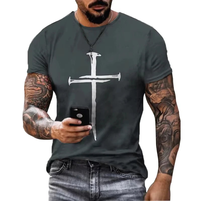 Christ Jesus Men's T-Shirt 3d Print Short Sleeve Harajuku Vintage Top Men T Shirts Summer Women Tshirt Clothing Kid Tshirt Y2k