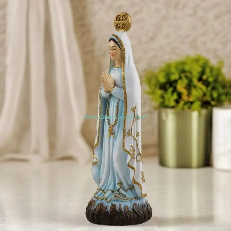 E74E Virgins Marys Resins Figurine Christian Gift Statues Sculptures Home Decoration Ornament Statue