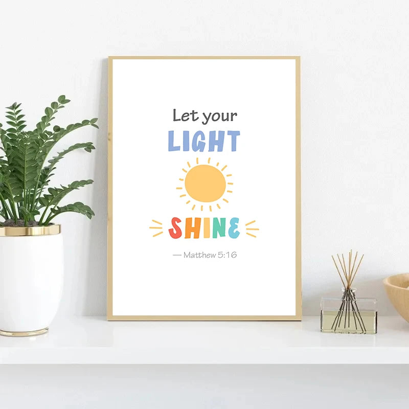 Kids Bible Verse Scripture Posters Prints Canvas Painting Christian Education Wall Art Picture Church Sunday School Home Decor