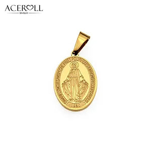 ACEROLL Stainless Steel Catholic Pendant of Our Lady of Miraculous Medal