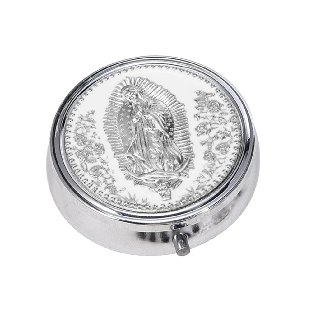 Classic Wowser Our Lady Prayer Rosary Storage Box Versatile Metallic Metal Gift Box Elegant Religious Jewelry Case Church Events