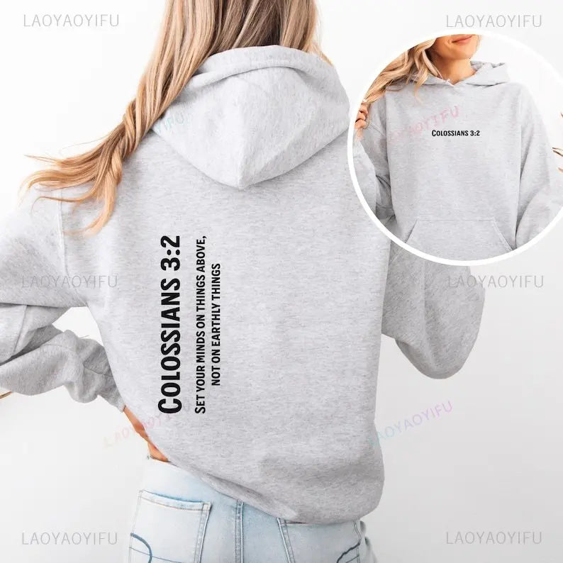 Bible Verse Hoodie Inspirational Christian Clothing Faith Based Apparel Religious Easter Gift for Men Women Unisex Streetwear‌