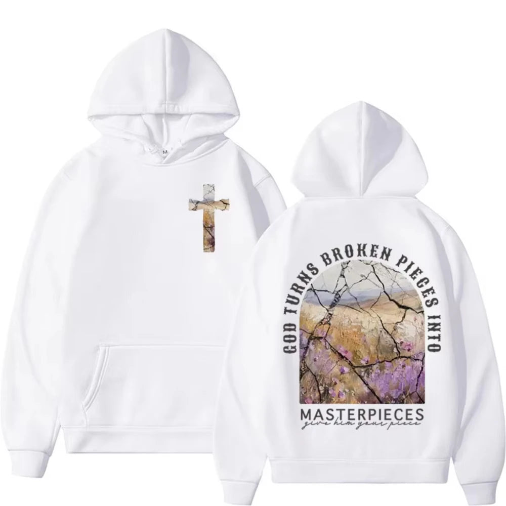 Masterpieces Christian Bible Verse Aesthetic Sweatshirt Religious Gift Jesus Apparel Hoodies Men Women Casual Long Sleeve Hooded