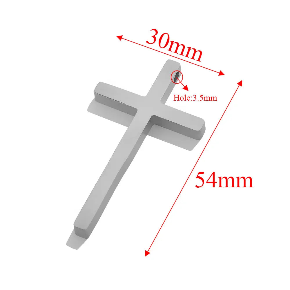 5pcs Stainless Steel Large Cross Charms For Jewelry Makings DIY Cross Necklace Pendants Jewelry Finding Religious Amulet Pendant