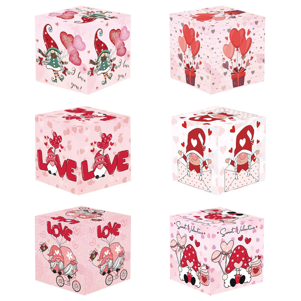 Valentine's Day Gift Bag Red Pink Candy Chocolate Packing Box Red Lip Love Printed Gift Box Valentine's Day Party Supplies Favor
