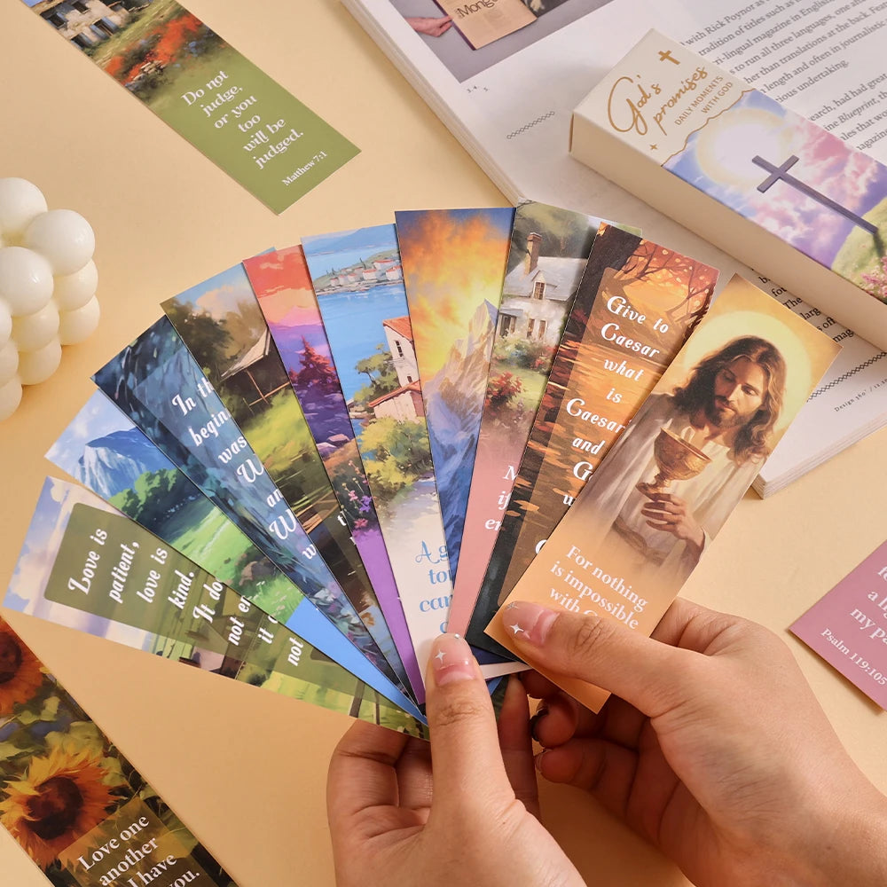 50 Pcs Bible Verse Bookmarks Inspirational Quote Set On Paper For Daily Encouragement Perfect Gifts For Readers & Believers