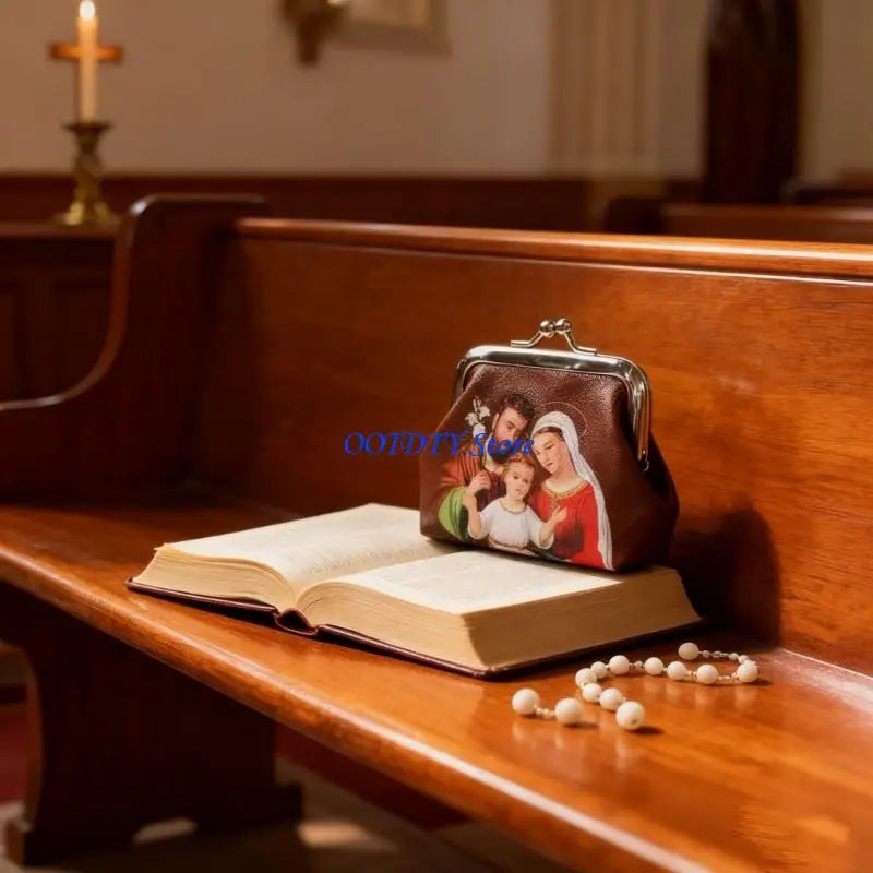 367A Rosary Prayer Bag Rosary Pouches Religious Jewelry Storage Box for Prayer Beads Portable Headphone Bag Coin Purses