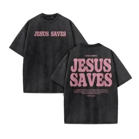 2025 Christian Men Women Washed Graphic Print T Shirt Version Casual T Shirt Cotton Christian Vintage T Shirt Harajuku Style
