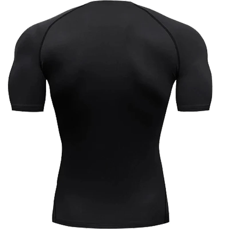 Christian exercise compression shirt, sports quick-drying T-shirt, men's gym fitness sweatshirt, top, short-sleeved, rash guard