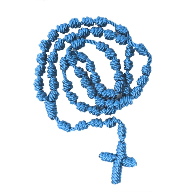 Sturdy Handwoven Crossing Knot Rosary Necklace for Spiritual Trendy Women Ladies