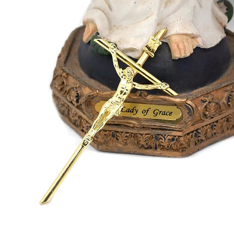 Gold Crucifix Wall Decor Handheld Metal Cross Blessing Sacred Crucifix Gift for Grandma Boys Baptism Gift 5.8*12cm