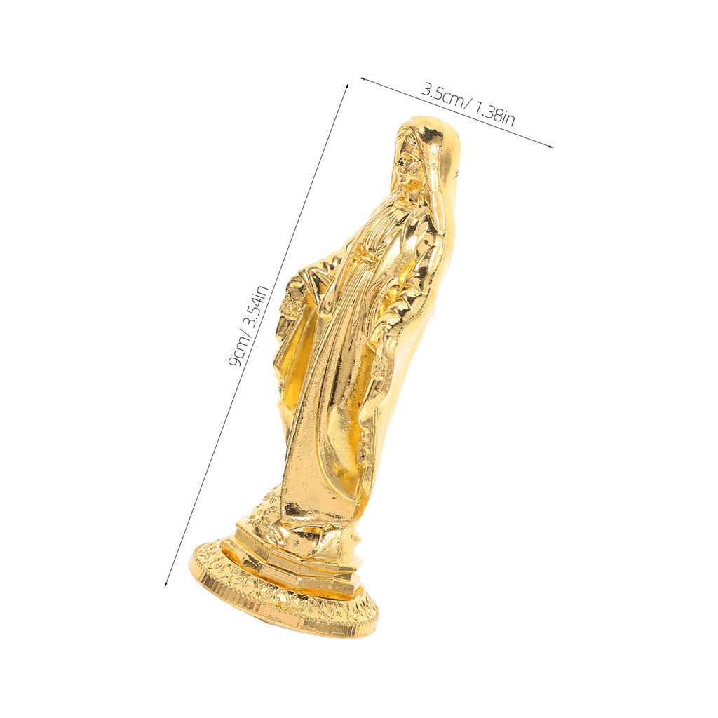 Blessed Virgin Mary Statue Desktop Ornaments Zinc Alloy  Christmas Marian Figurine Catholic Sculpture Holy Goddess Miniature