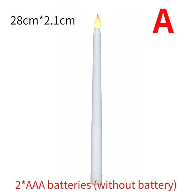 4/1PCS Long Christmas LED Candle Flameless Pointed Candle Light Battery Powered Church Flickering Candle Light Home Decoration