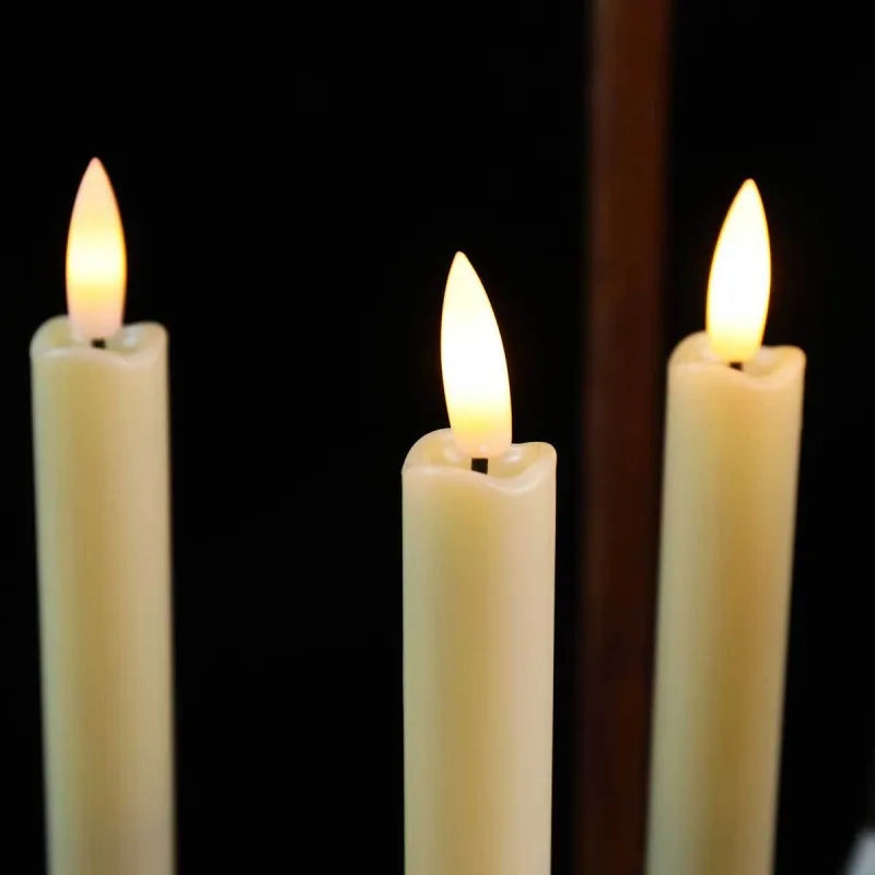 Flameless Candles Flickering with Remote Battery Operated Led Warm 3D Wick Candles Light Pack of 6 Christmas Home Wedding Decor