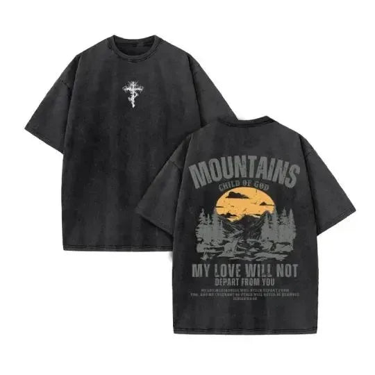 2025 Christian Men Women Washed Graphic Print T Shirt Version Casual T Shirt Cotton Christian Vintage T Shirt Harajuku Style