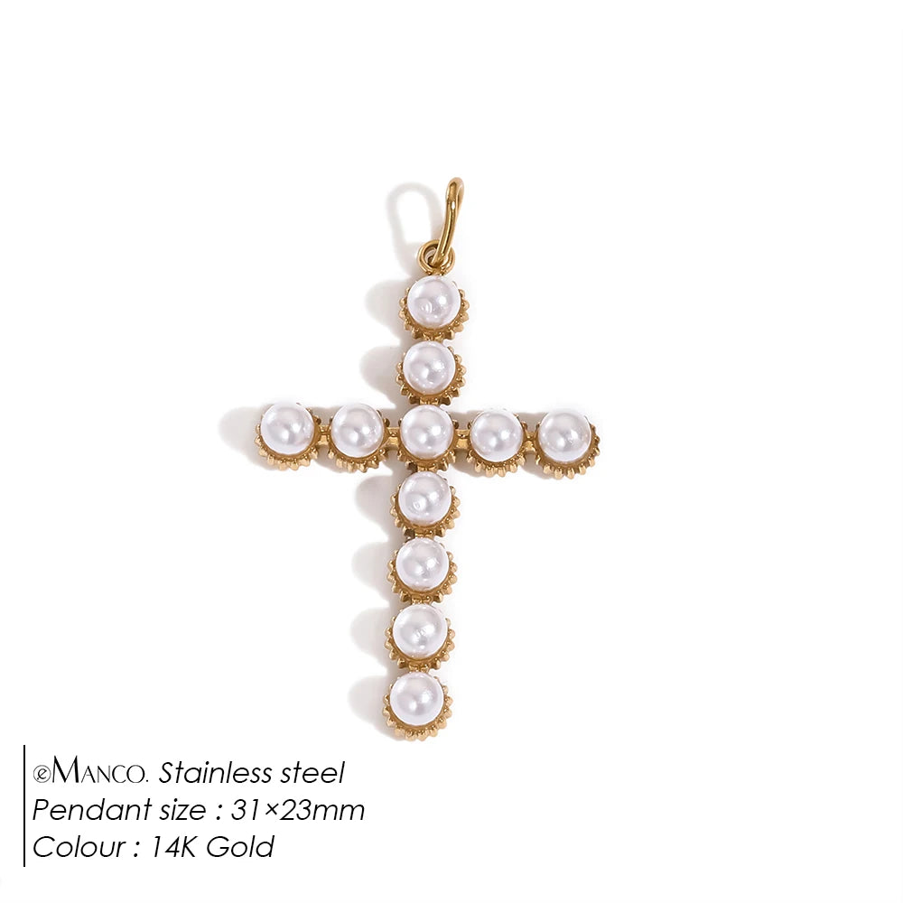 eMancoStainless Steel Cross Charm Pendants For Bracelet Necklace Jewelry Accessories Diy Jewelry Making 48 Hours Shipping