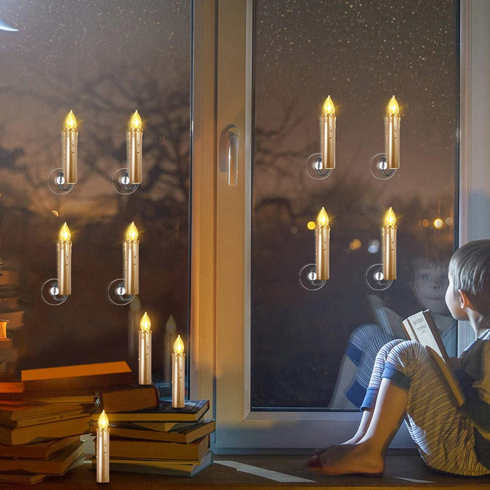 LED Candle Realistic Flickering Flame with Remote Timer Golden for Christmas Gift Set Home Decor Centerpiece Wedding Viral Decor