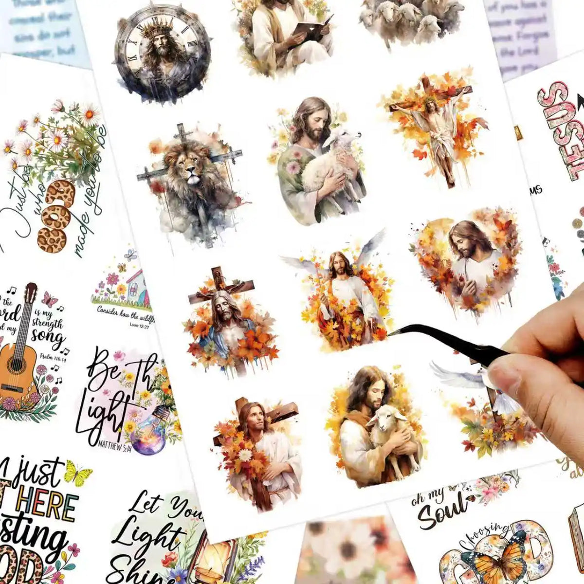 28 Sheets Christian Verse Sticker Book, Stickers Religious Scripture Journaling For Water Bottles Laptop Scrapbook Plannner