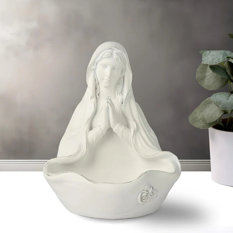 Our Lady of Grace Virgin Mary Resin Structure, Ideal Rosary Holder with Aesthetic Home Decor Item