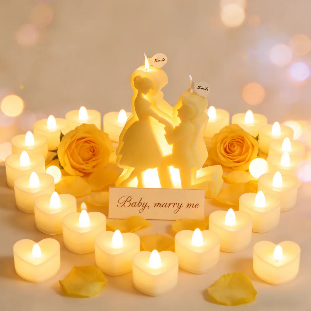 Valentine's Day Gift DIY Couple Aromatherapy Candle Making Silicone Mold Wedding Plaster Clay Crafts Romantic Ornaments Mold