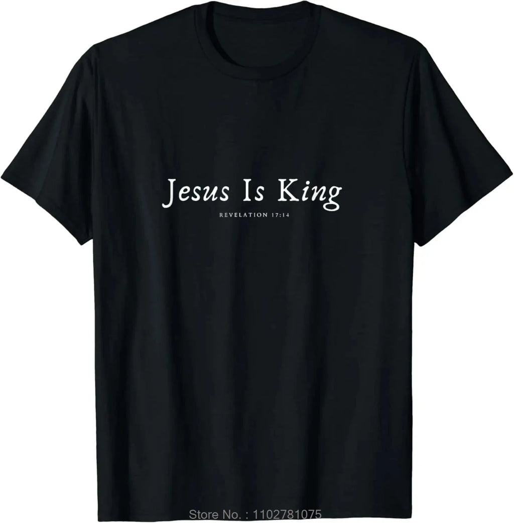 Men's Clothing Christian Jesus Is King Design Crown T-shirt Casual Couple Tshirt Tees Fitness T Shirt