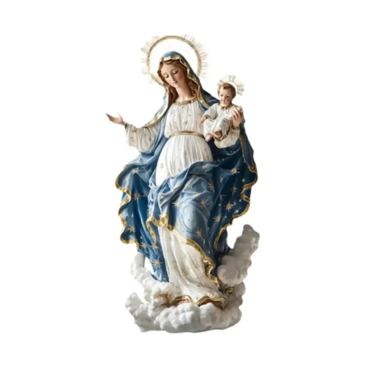 EeVirgin Mary & Infant Jesus Statue Christmas Nativity Scene Desktop Decorative Ornament
