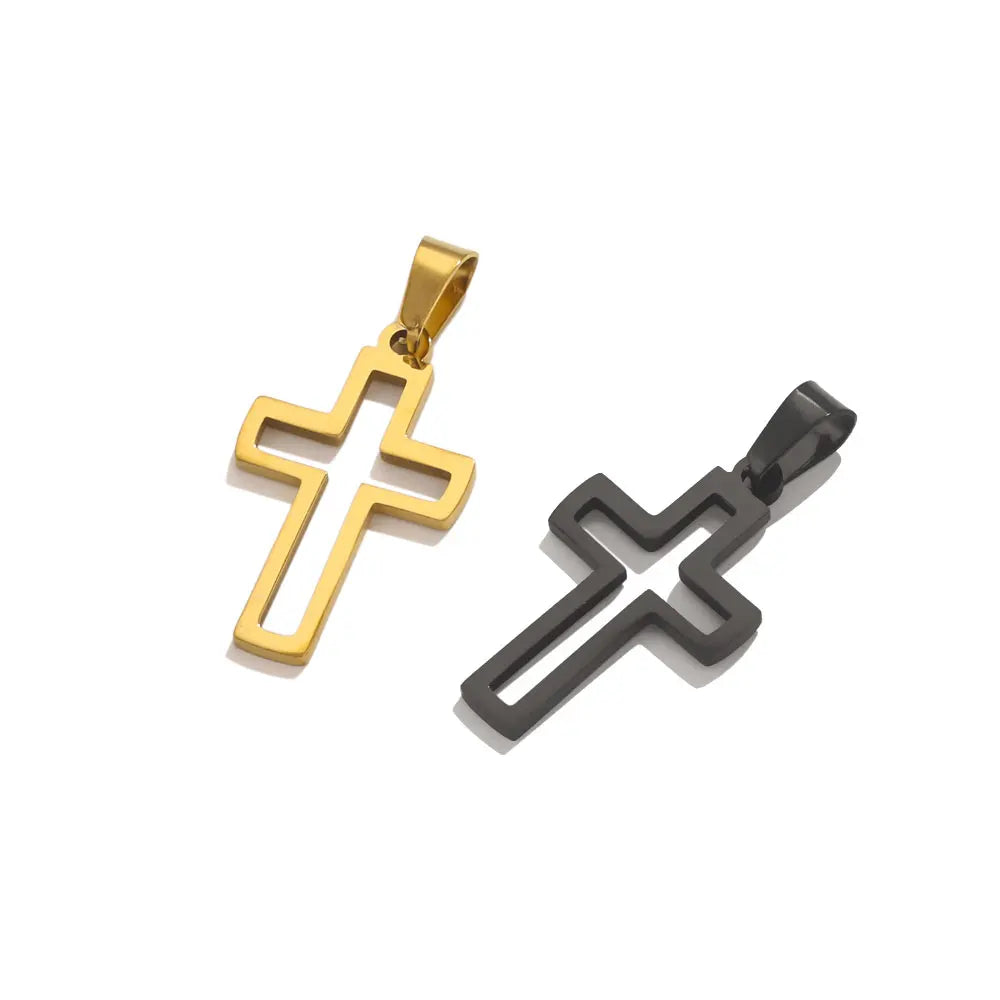 5pcs Stainless Steel Large Cross Charms For Jewelry Makings DIY Cross Necklace Pendants Jewelry Finding Religious Amulet Pendant