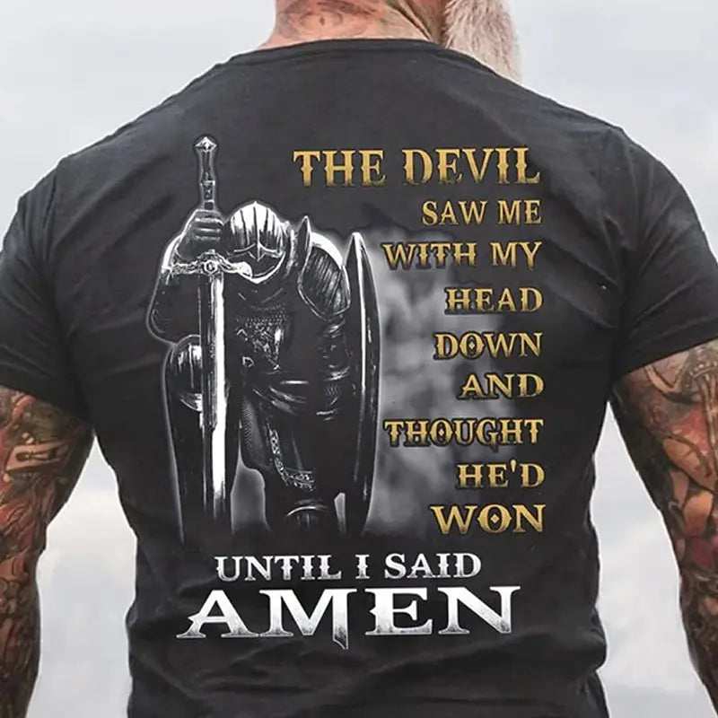 Men Templar Cross Letter T Shirt Graphic Tee Christian T Shirts 3D Print Vintage Fashion Designer Street Casual Daily Clothing