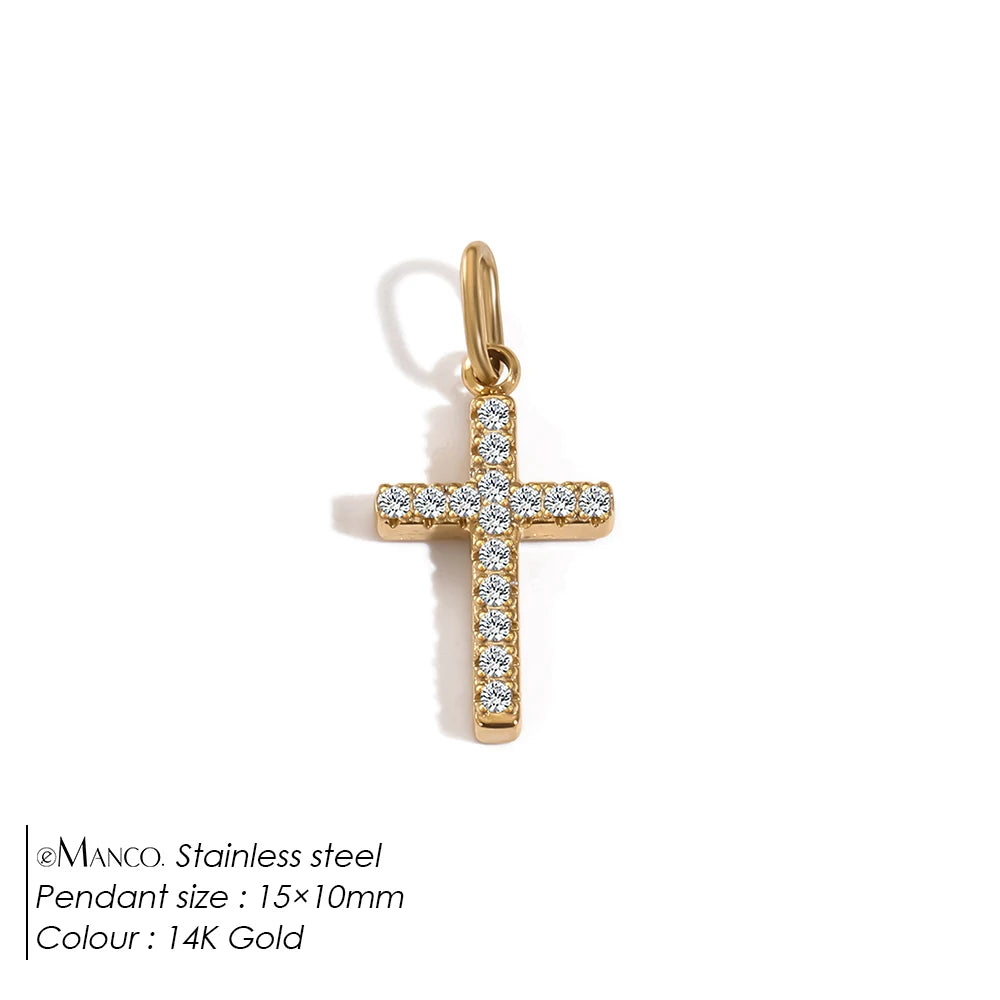 eMancoStainless Steel Cross Charm Pendants For Bracelet Necklace Jewelry Accessories Diy Jewelry Making 48 Hours Shipping