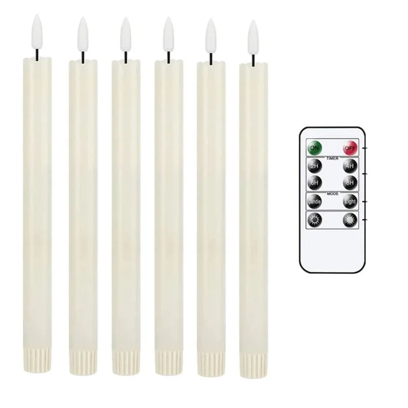 Flameless Candles Flickering with Remote Battery Operated Led Warm 3D Wick Candles Light Pack of 6 Christmas Home Wedding Decor