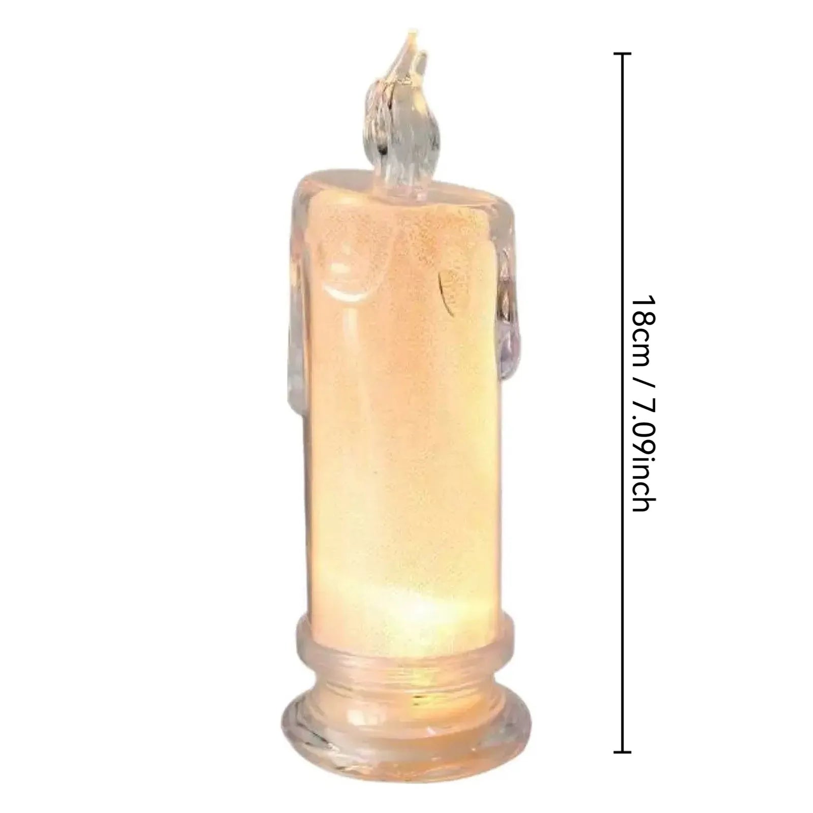 Candle Crystal Lamp Led Flameless Candles with Battery Operated Pillar Candles with Realistic Flame Light Desk Lamp Home Decor