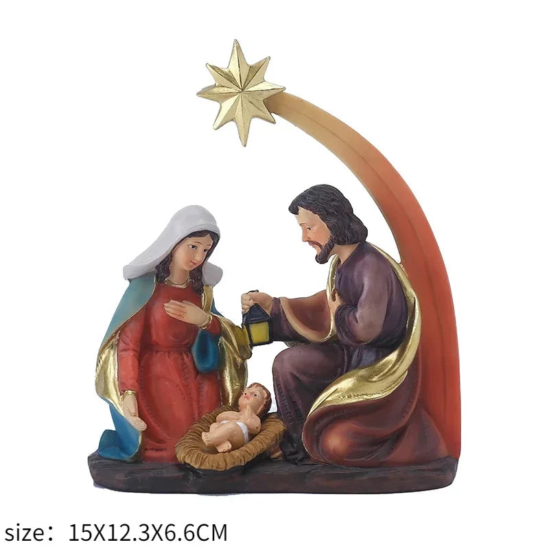 Jesus Statues/ Virgin Mary Figurine Sculpture Christian Wedding Gift Xmas Desktop Display Decors Renaissance Collection Gifts