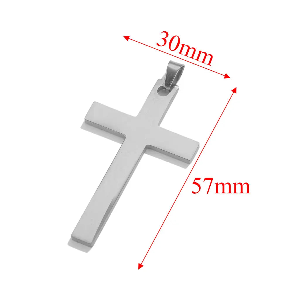 5pcs Stainless Steel Large Cross Charms For Jewelry Makings DIY Cross Necklace Pendants Jewelry Finding Religious Amulet Pendant