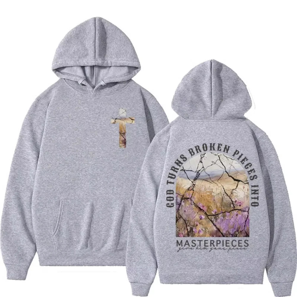Masterpieces Christian Bible Verse Aesthetic Sweatshirt Religious Gift Jesus Apparel Hoodies Men Women Casual Long Sleeve Hooded