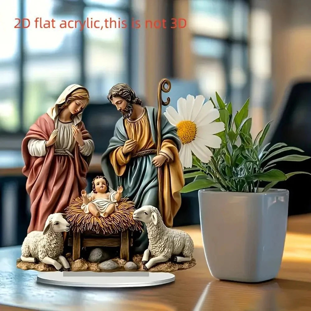 Table Home Statue Decoration Christian Religion Decor 2d Flat Acrylic Figurines For Figurine,Home,Table Ornament Decorations