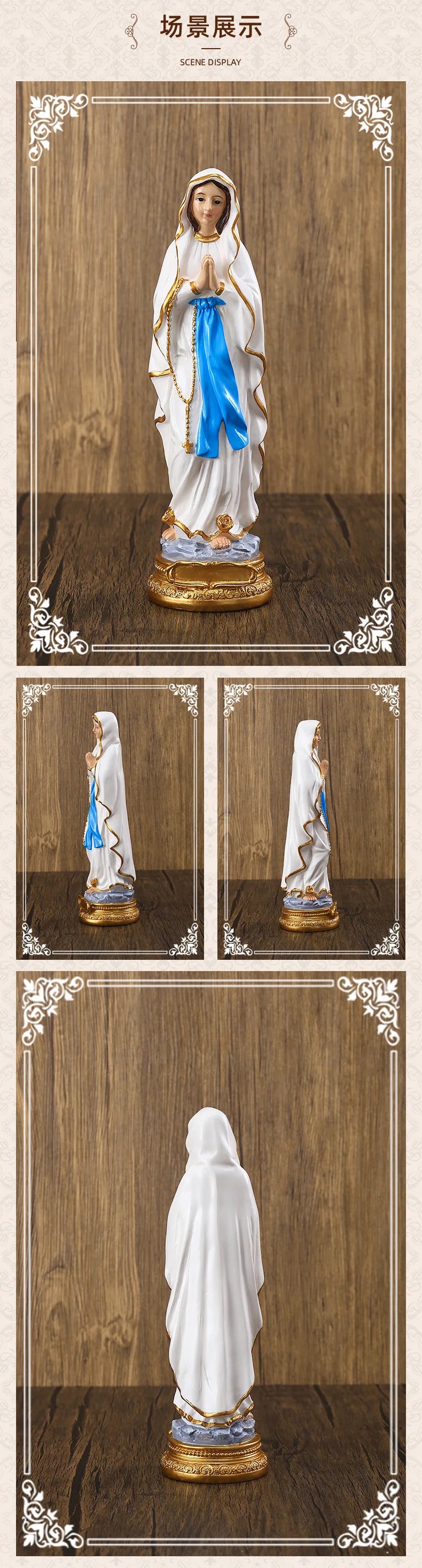 Jesus Statues/ Virgin Mary Figurine Sculpture Christian Wedding Gift Xmas Desktop Display Decors Renaissance Collection Gifts