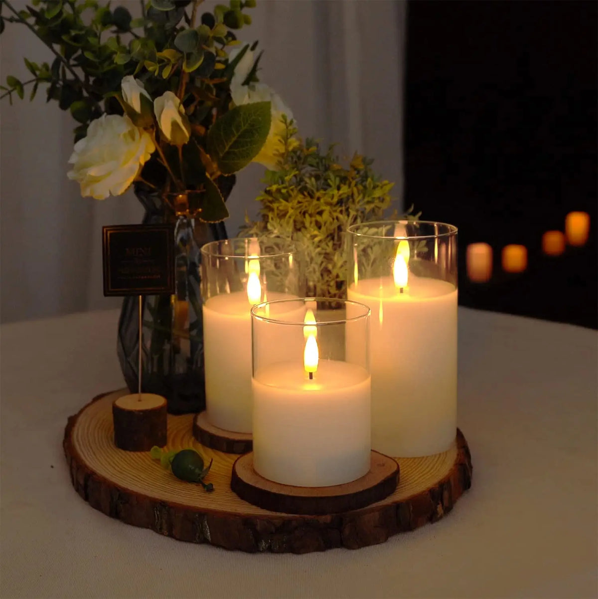 LED Flameless Candles with Remote Timer Realistic Flickering Flame Acrylic Candle Battery Powered for Christmas Wedding Decor