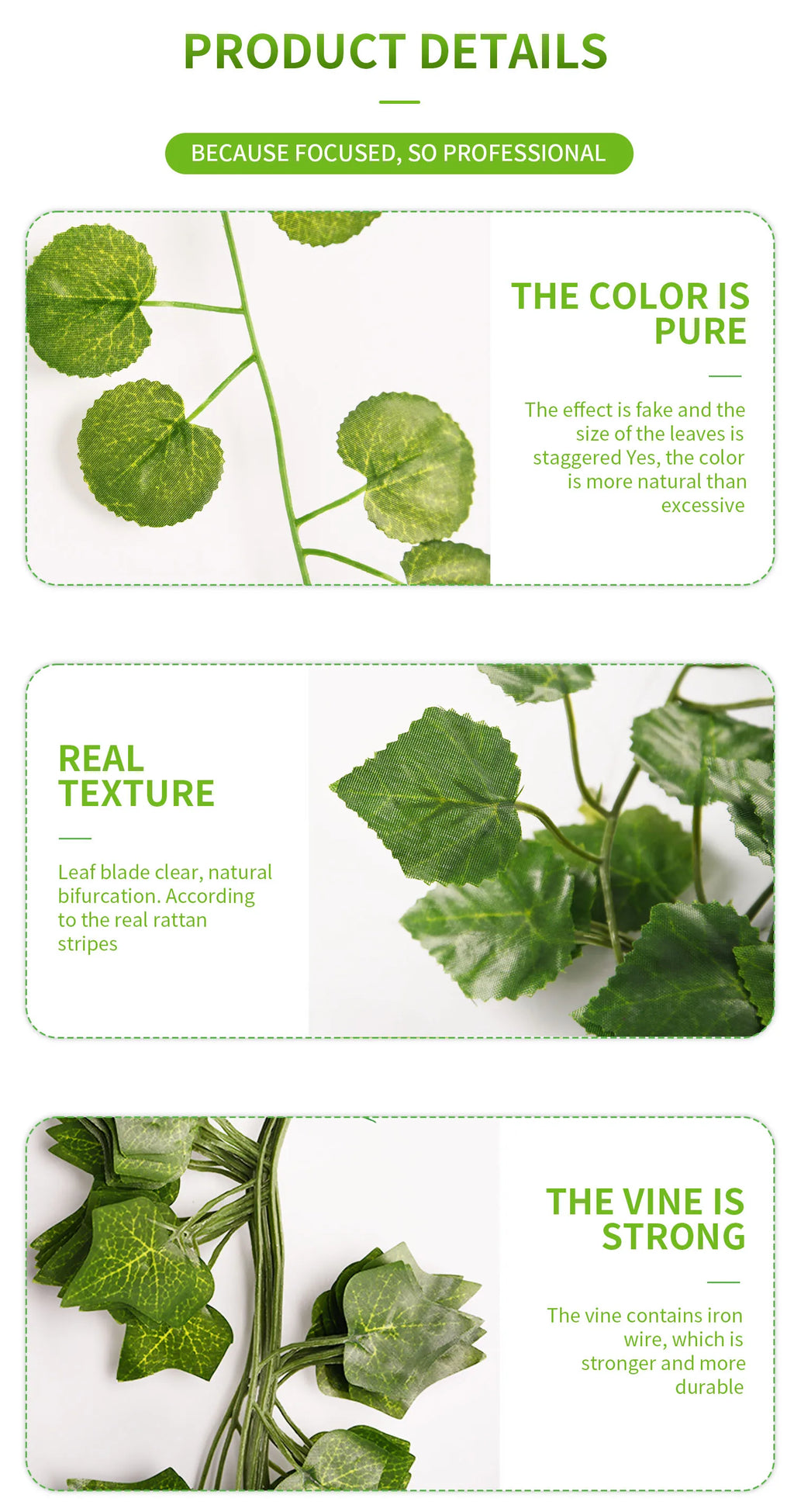 1Pc 200Cm Green Vine Silk Artificial Ivy Hanging Leaf Garland Plant Creeper Leaf Home  Wedding Garden Bathroom Decoration