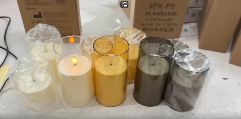 LED Flameless Candles with Remote Timer Realistic Flickering Flame Acrylic Candle Battery Powered for Christmas Wedding Decor