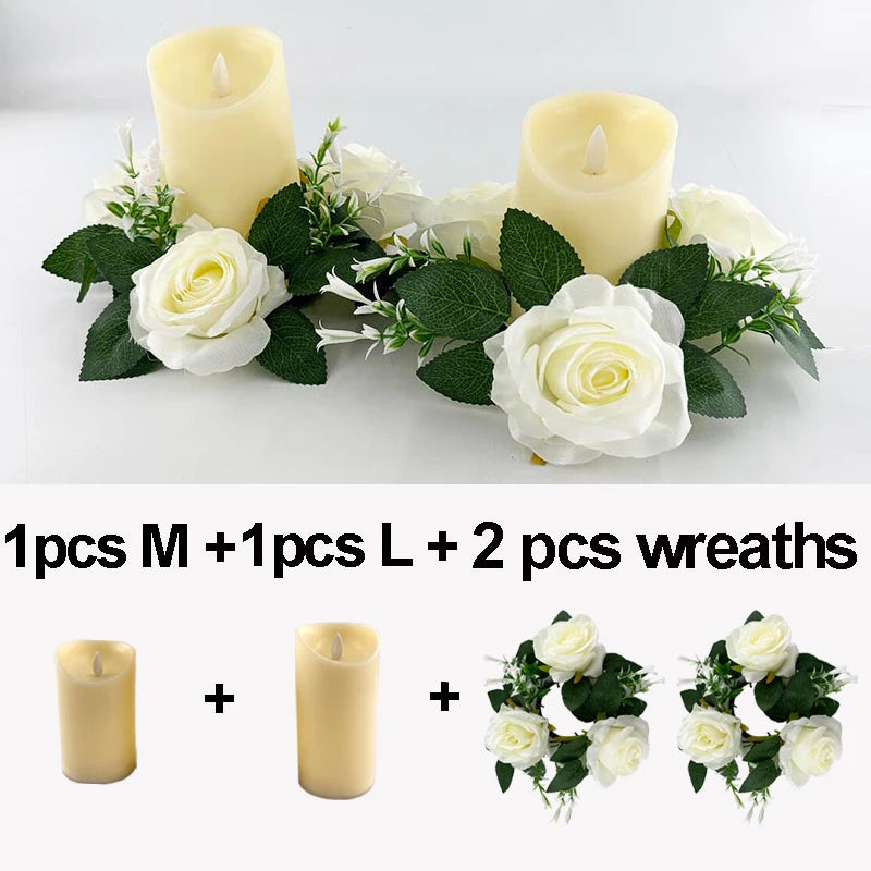 Flameless LED Candle Warm glowing decorative electric candles Home Christmas decorative candles for Ramadan Eid Xmas Party Decor