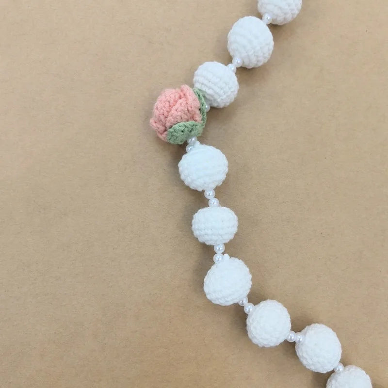 Handmade Rosary Pray Virgin Mary With crochet flower and cross dolls Useful gift for religious person Christmas Gift