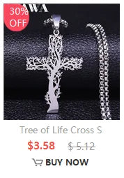 Christian Cross Jesus Stainless Steel Necklace for Women/Men Gold Color Crucifi