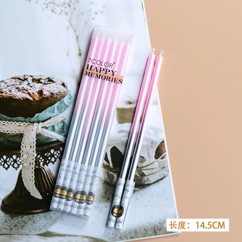 High end black and white golden candles for romantic parties, smoke-free and gold-plated